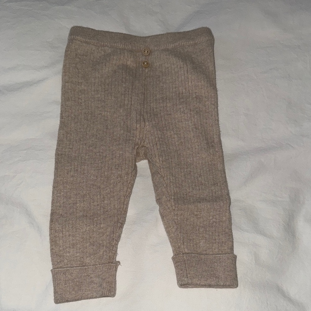 Cozy Tan Knit Kids Bottoms